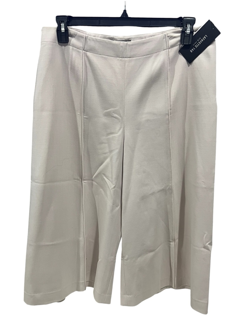 Lafayette 148 New York Cropped Wide Leg Culotte Khaki Virgin Wool Pants 14 NWT